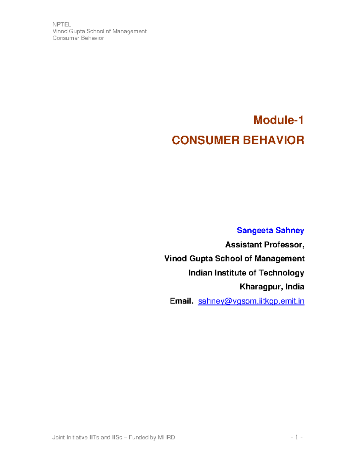 CB Unit 1 - here is CB Unit 1 notes - Vinod Gupta School of Management ...