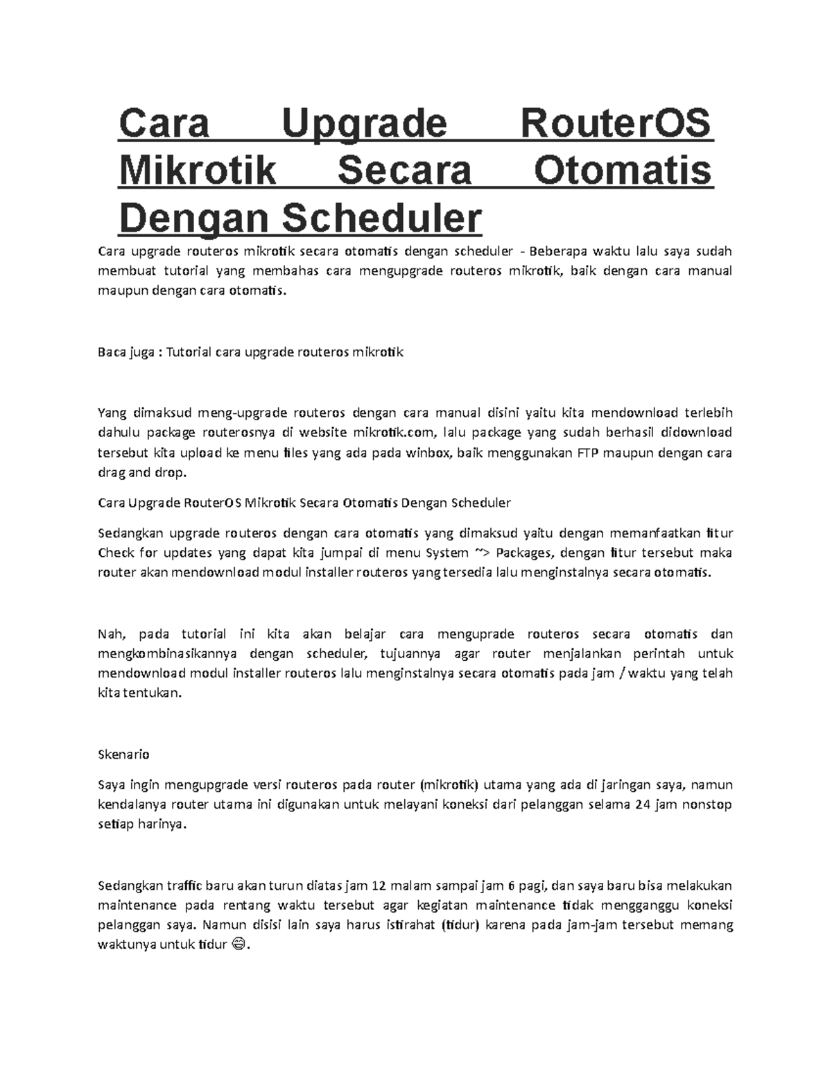 Cara Upgrade Router OS Mikrotik Secara Otomatis Dengan Scheduler - Cara ...