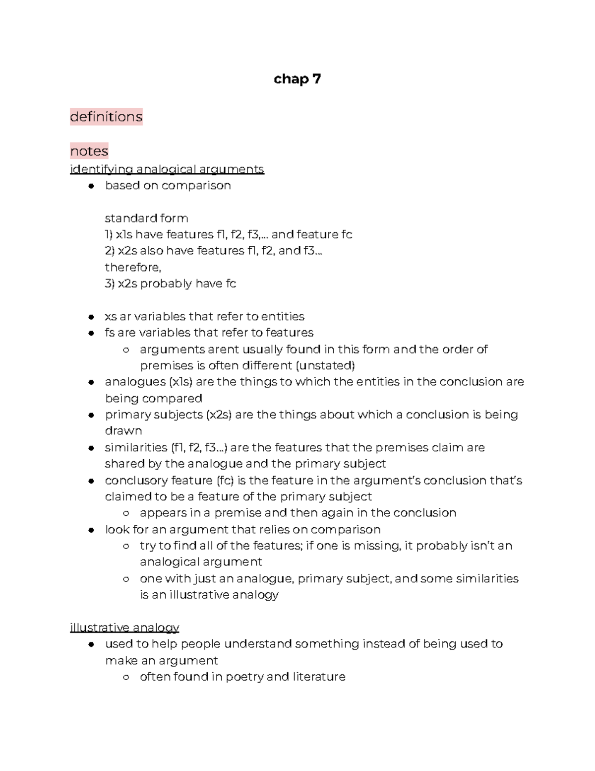 critical thinking chapter 7 - chap 7 definitions notes identifying ...