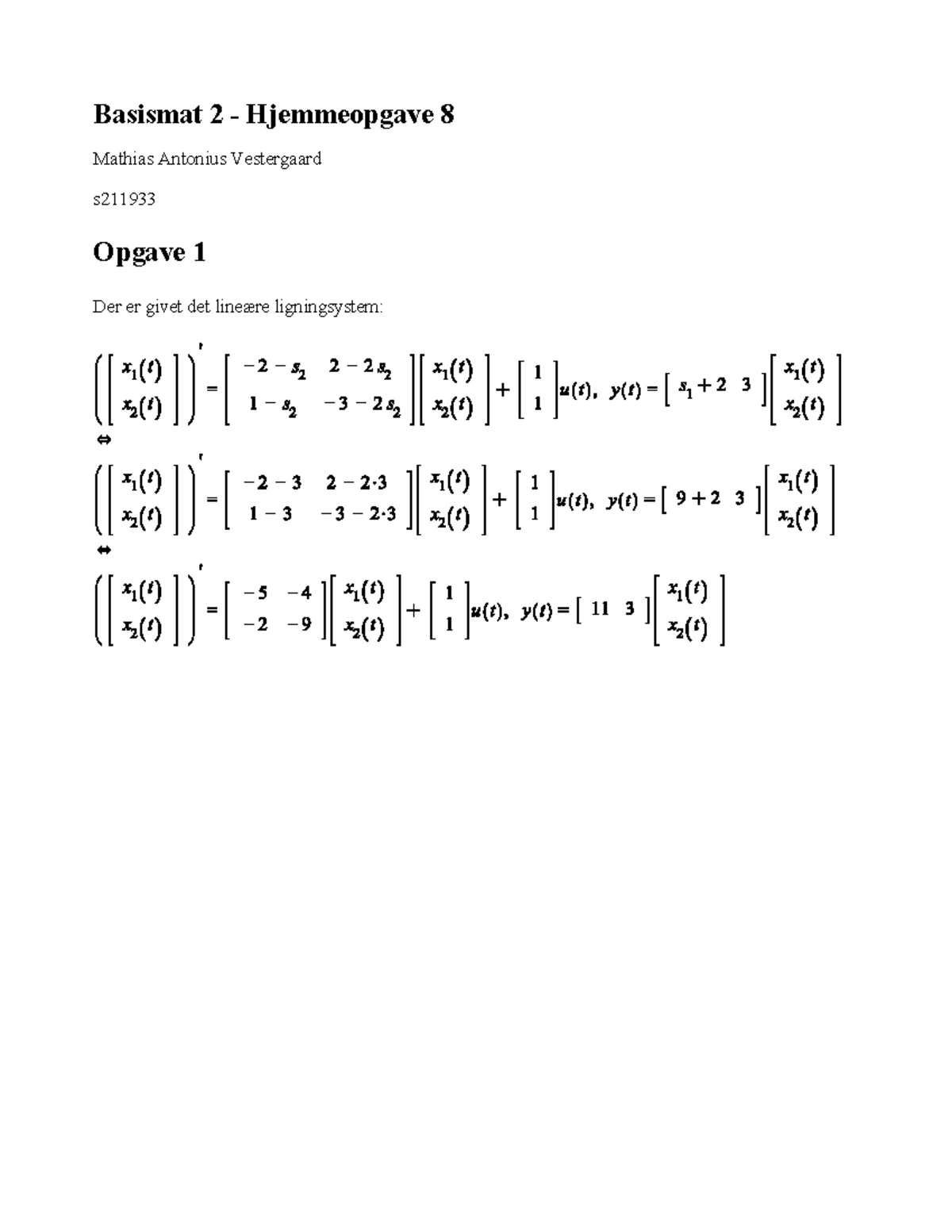 Hjemmeopgave 8 - Basismat 2 - Basismat 2 - Hjemmeopgave 8 Mathias ...