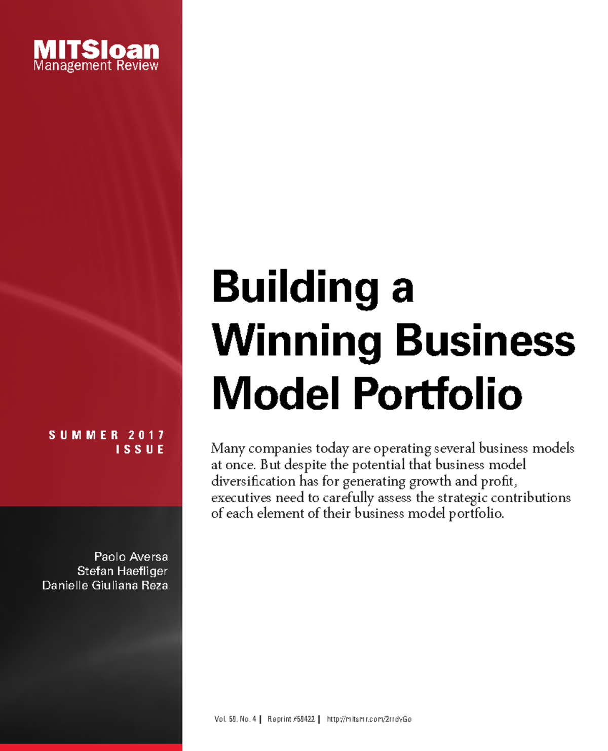 (Edited) 1. Building A Winning Business Model Portfolio - ####### S U M ...