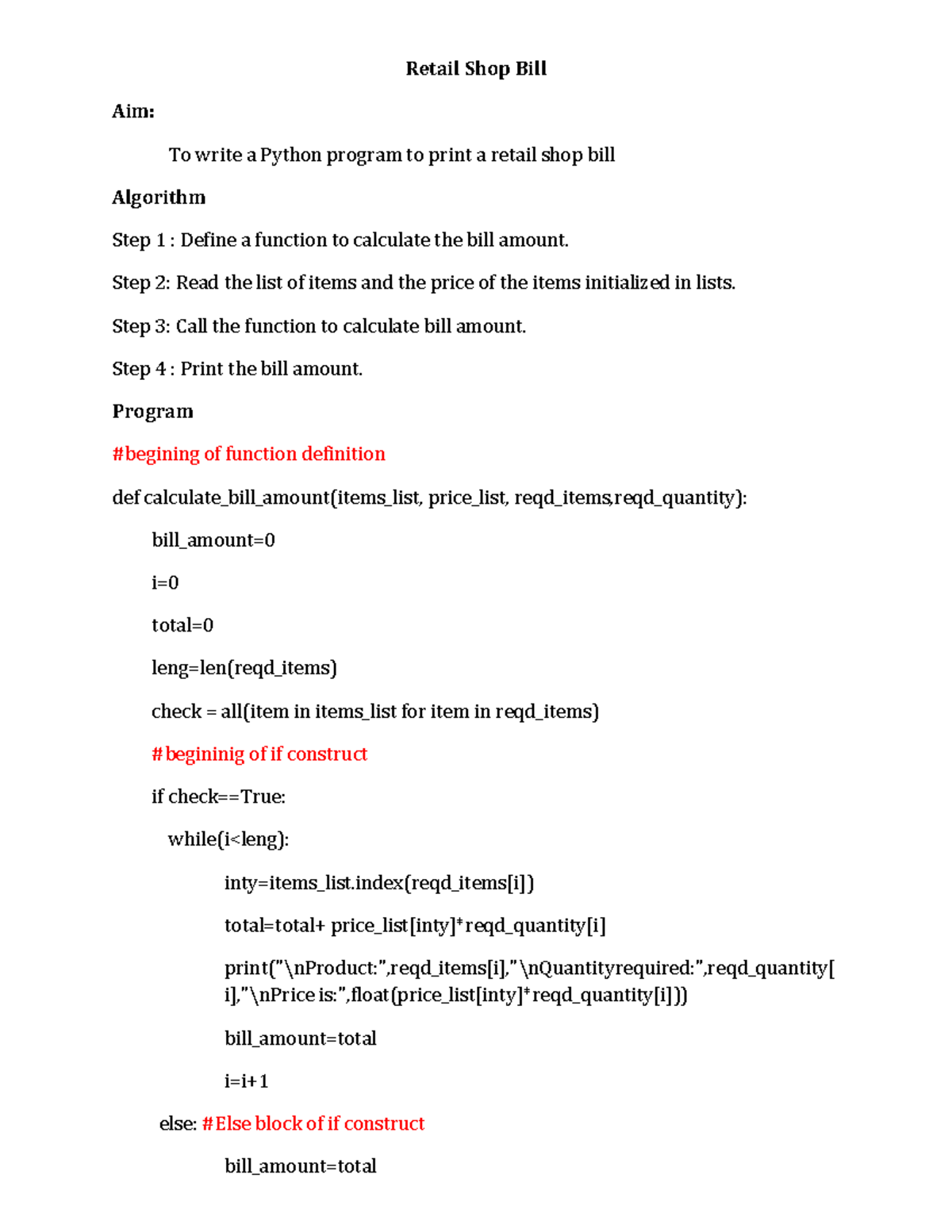 Retail Shop Bill - This will be usefull for my studies - Retail Shop ...