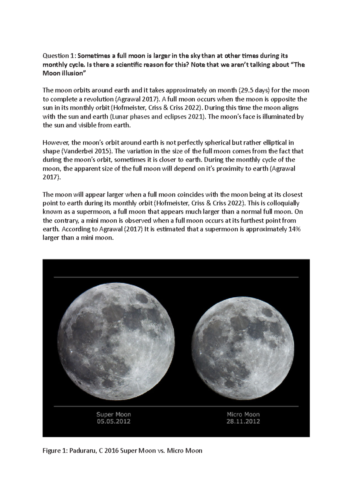 Astrology assignment due 3rd march - Question 1: Sometimes a full moon ...