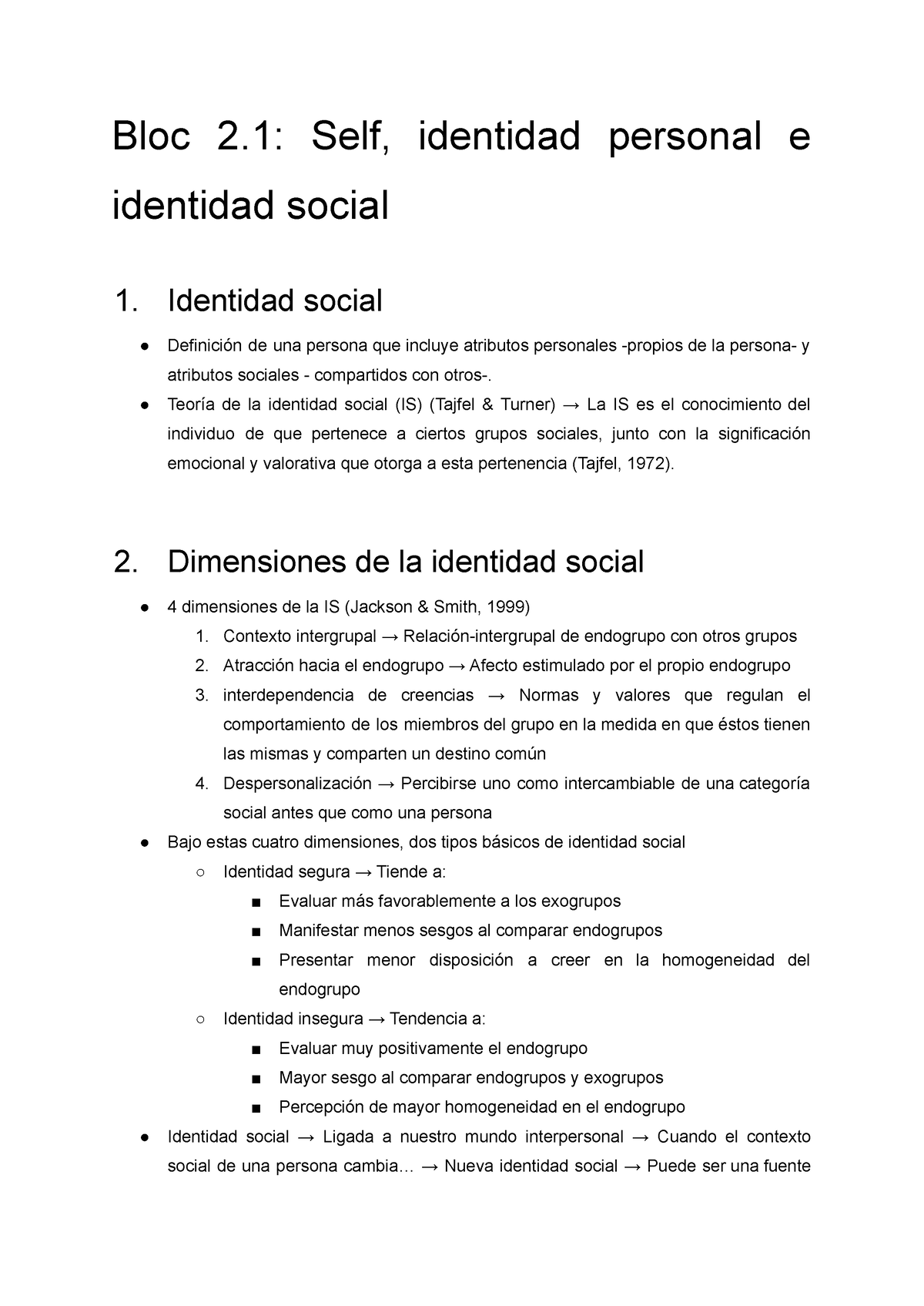 2.1 Self, Identidad Personal E Identidad Social - Identidad Social ...