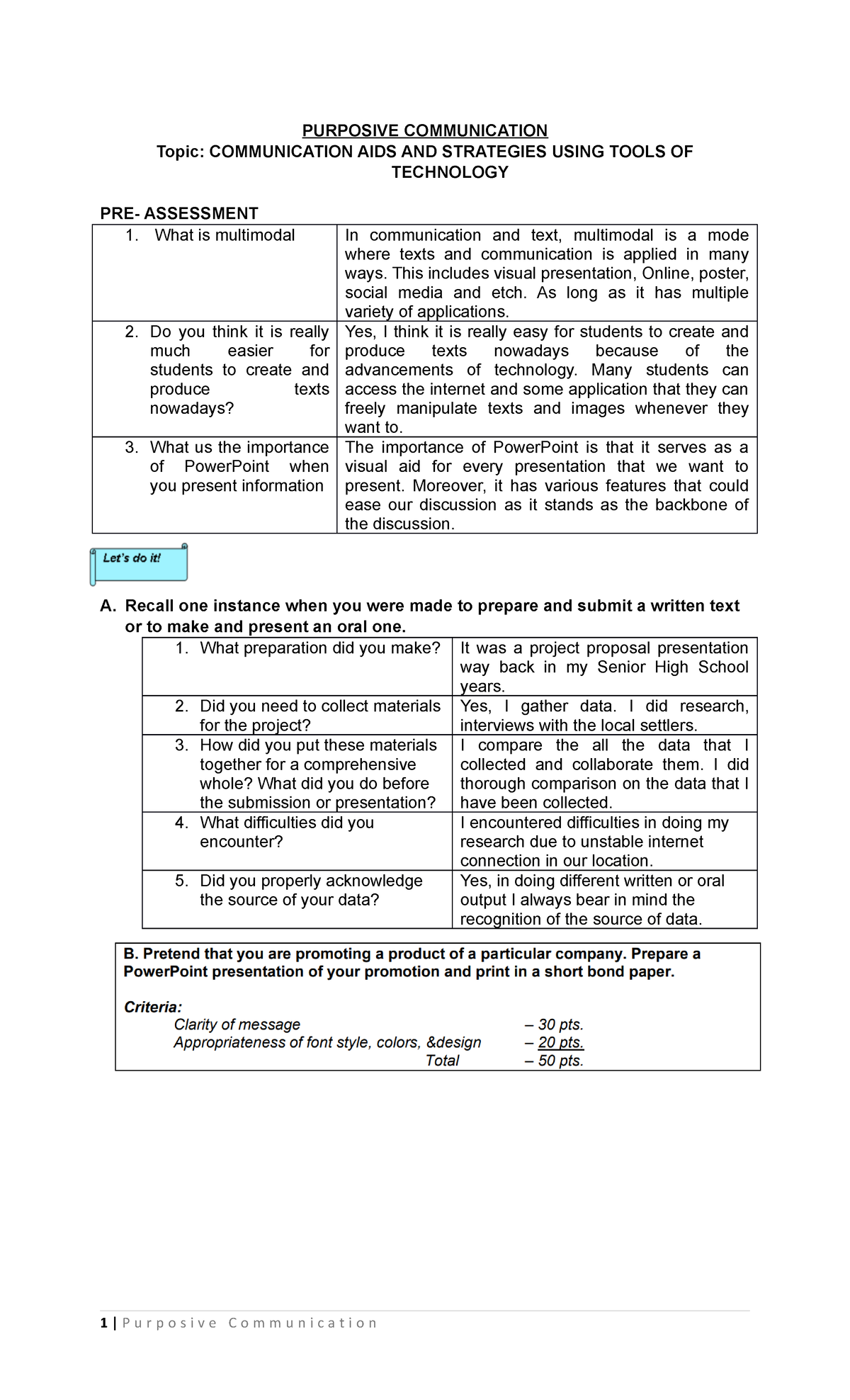 Purposive Communication - PURPOSIVE COMMUNICATION Topic: COMMUNICATION ...