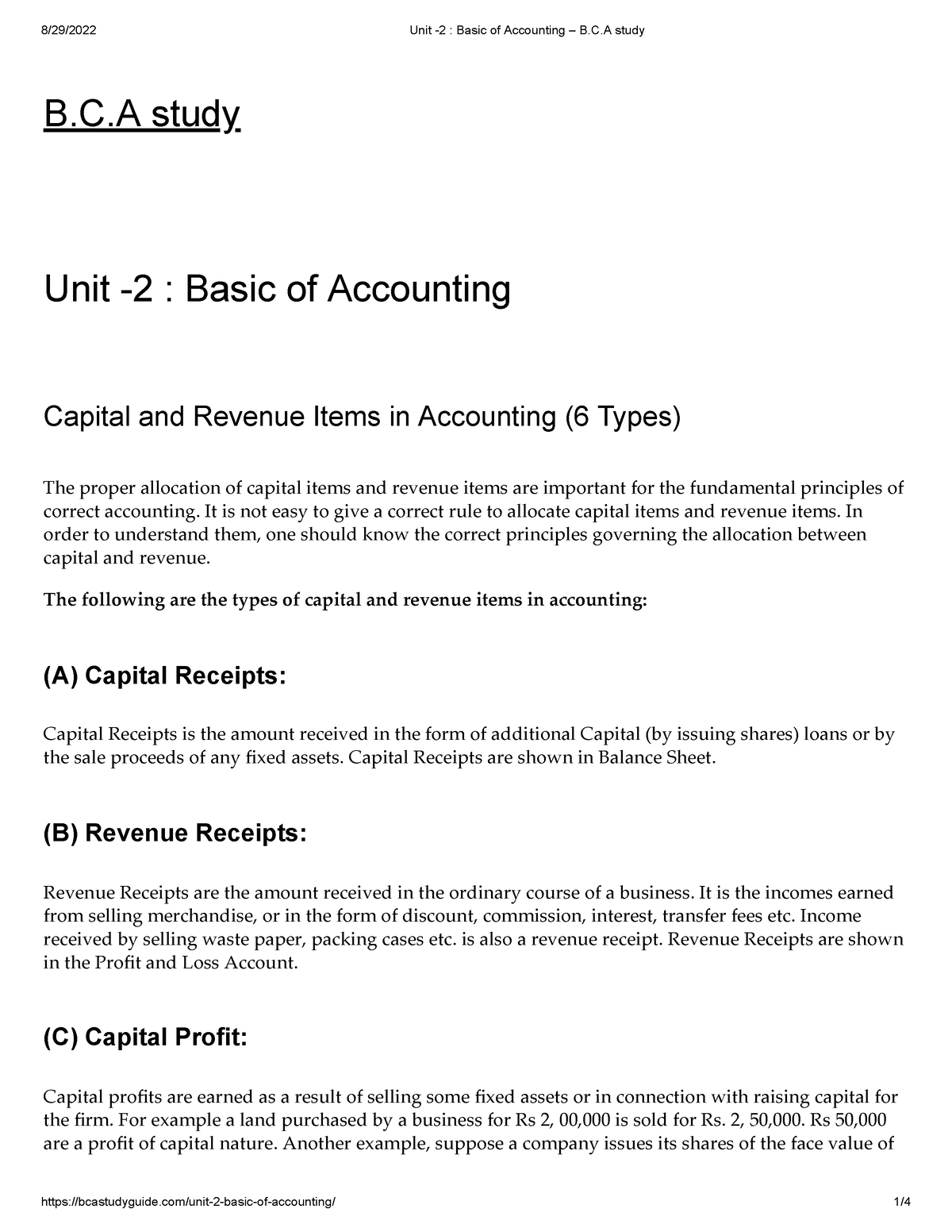 Unit -2 Basic Of Accounting – B.C.A Study - B.C Study Unit -2 : Basic ...