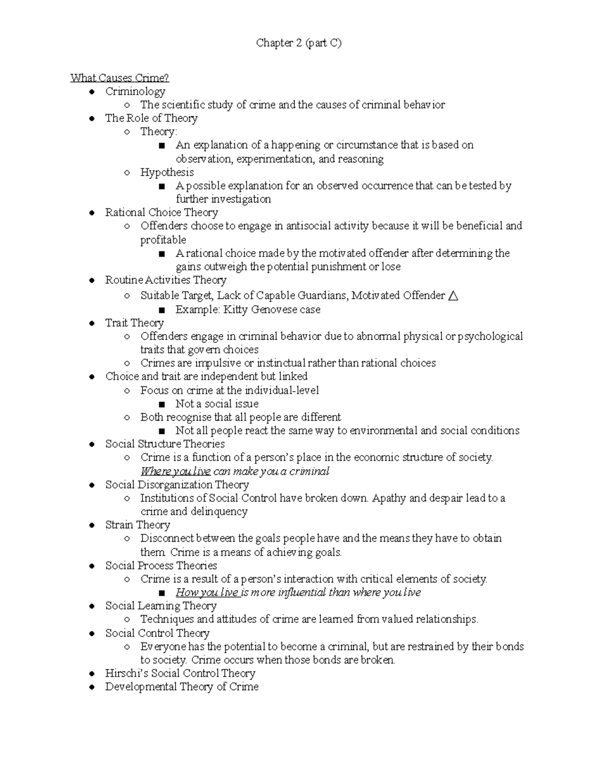 Introduction To Criminal Justice - Chapter 2 (part C) What Causes Crime ...