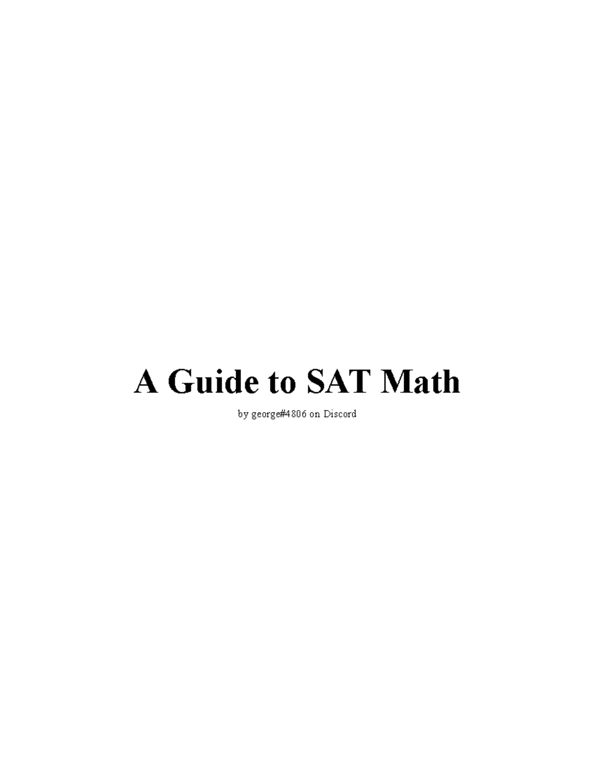 A Guide to SAT Math - Math notes in detail - A Guide to SAT Math by ...