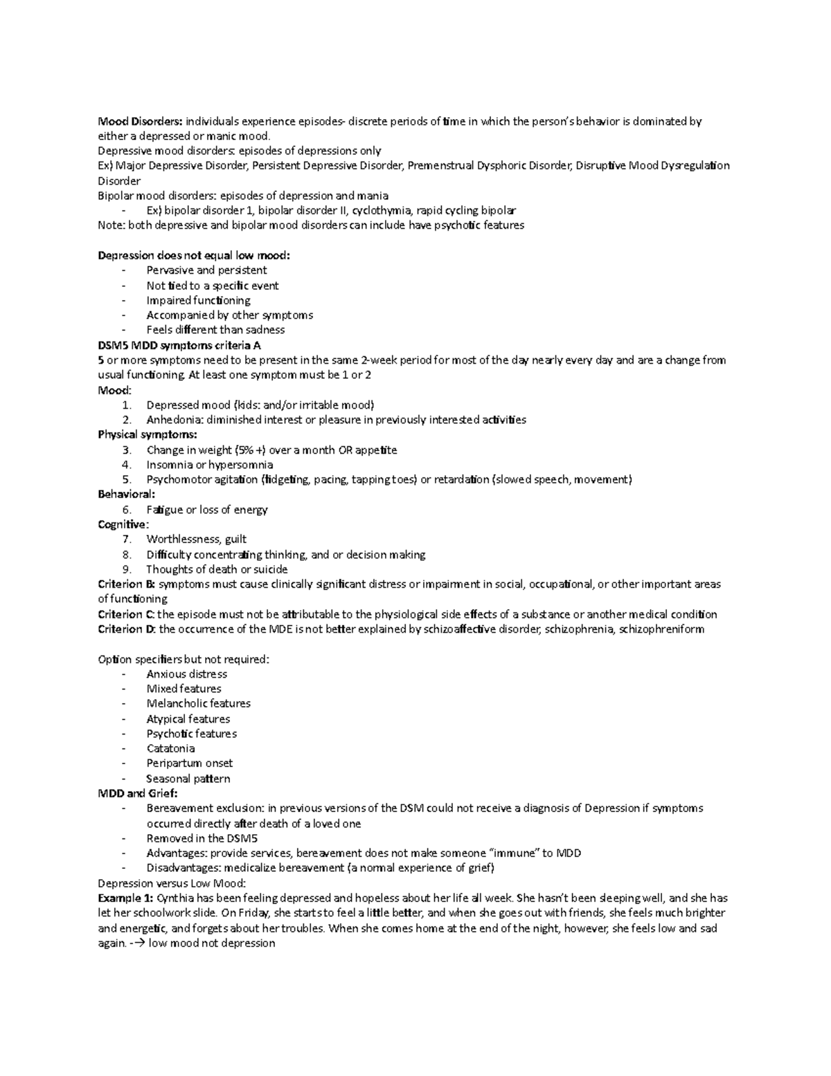 Psychopathology 3 - Mood Disorders: Individuals Experience Episodes 