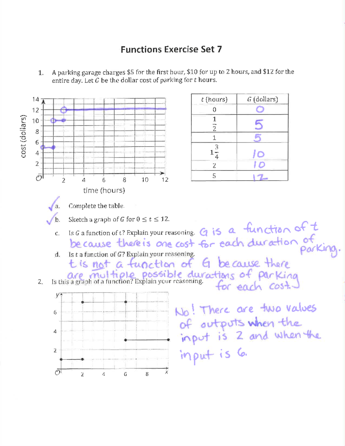 Functions exercise set 7 key - Studocu