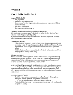 Module 3 Public Health - Chapter 3 Notes - Infectious Diseases ...