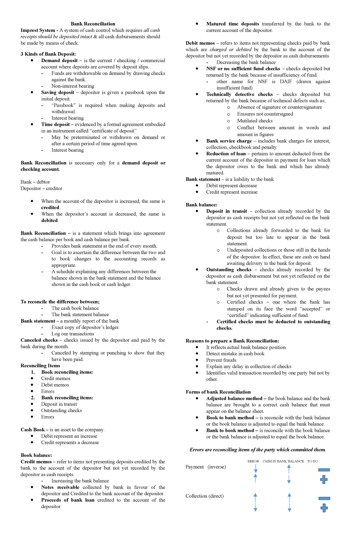 Acctng - for school purposes only - Bank Reconciliation Imprest System ...