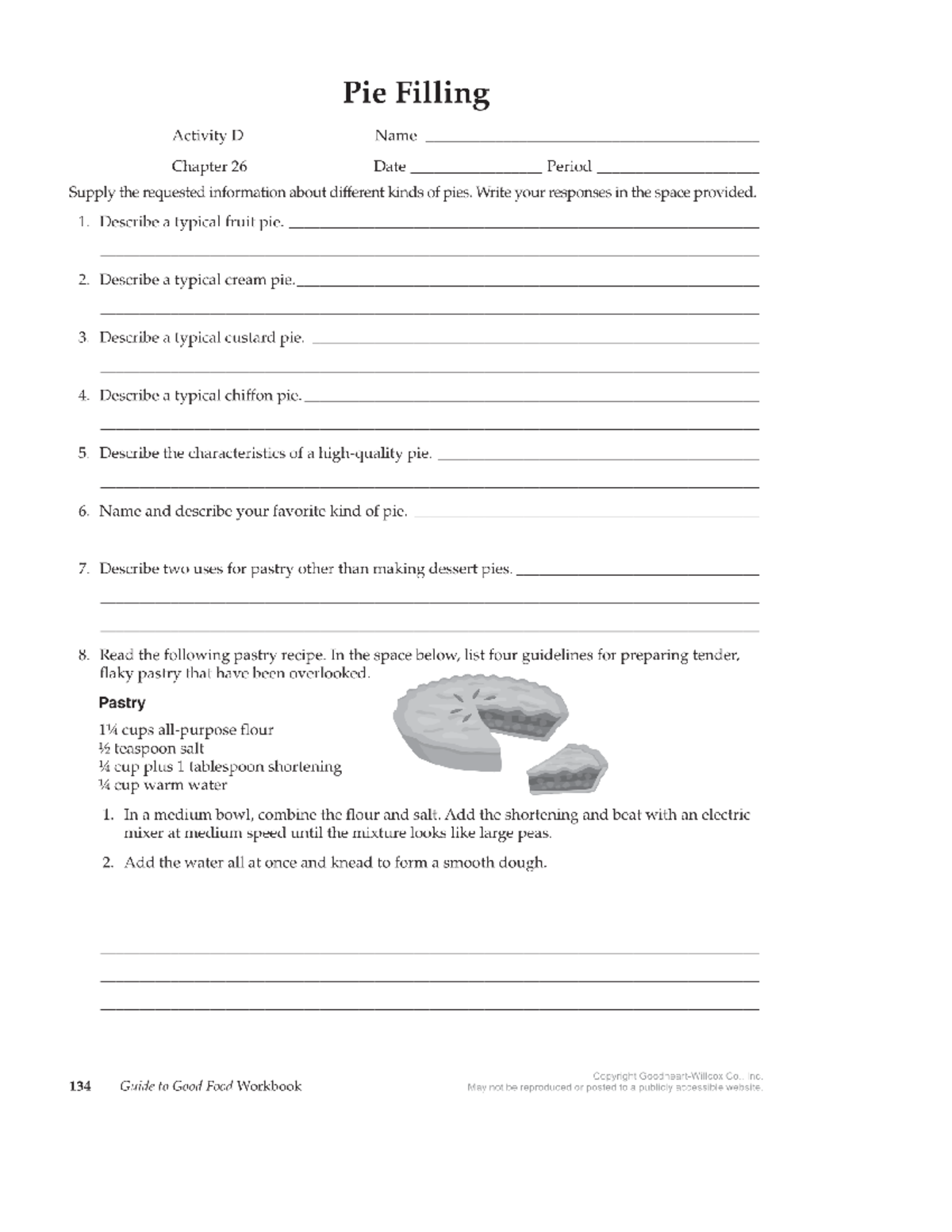 Pie Filling pthjkk IOC 100 Studocu