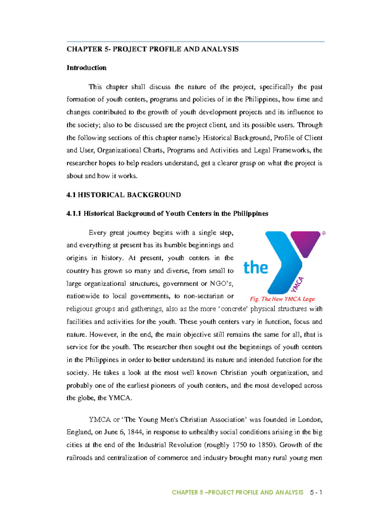 CHAP 5 Project Profile and Analysis 1ST Sample CHAPTER 5 PROJECT