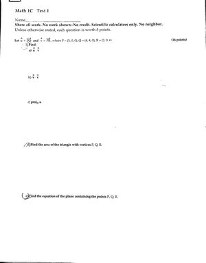 Calc 3 exam 1 test review - MAT-1C - Studocu