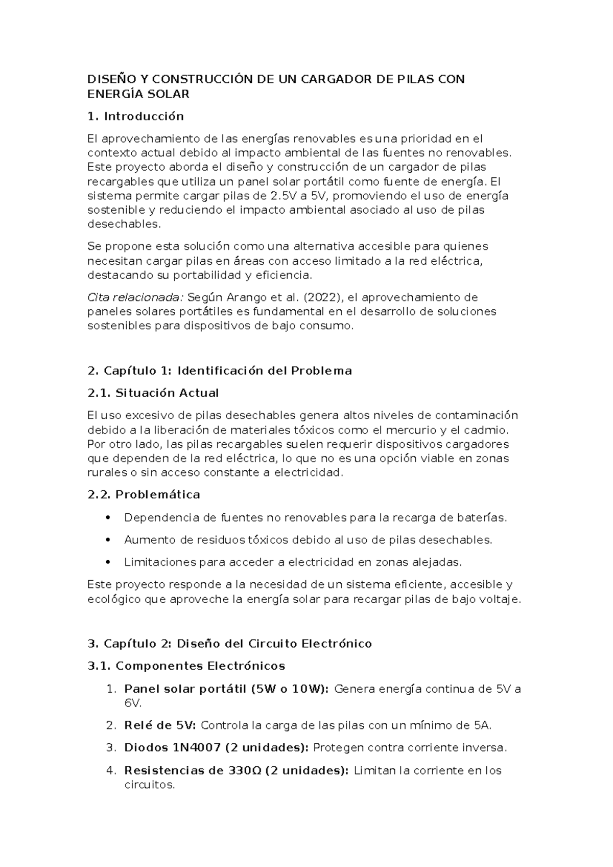 Diseño y Construcción de un Cargador de Pilas con Energía Solar ...