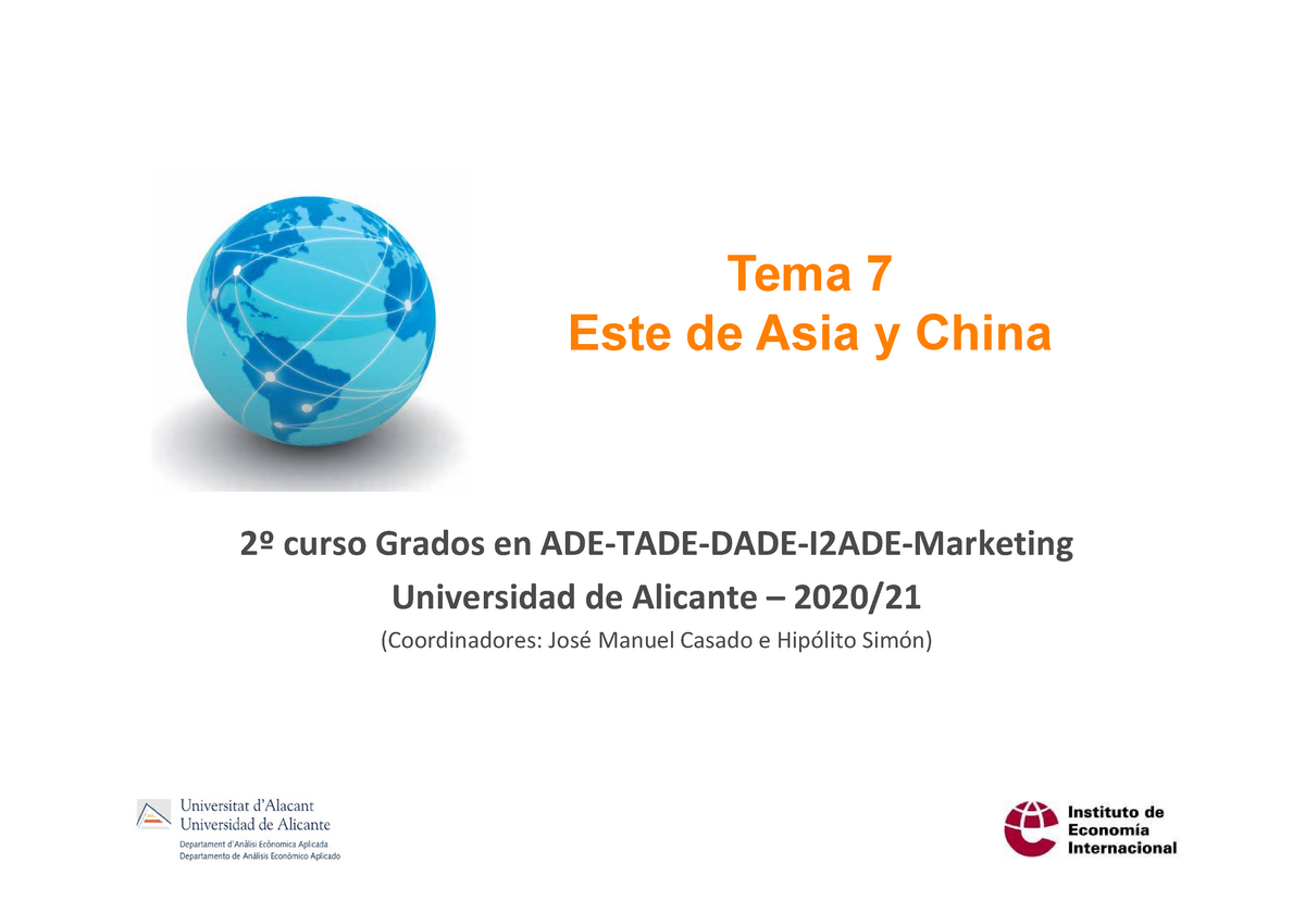 Presentacion Tema 7 Este De Asia Y China Studocu