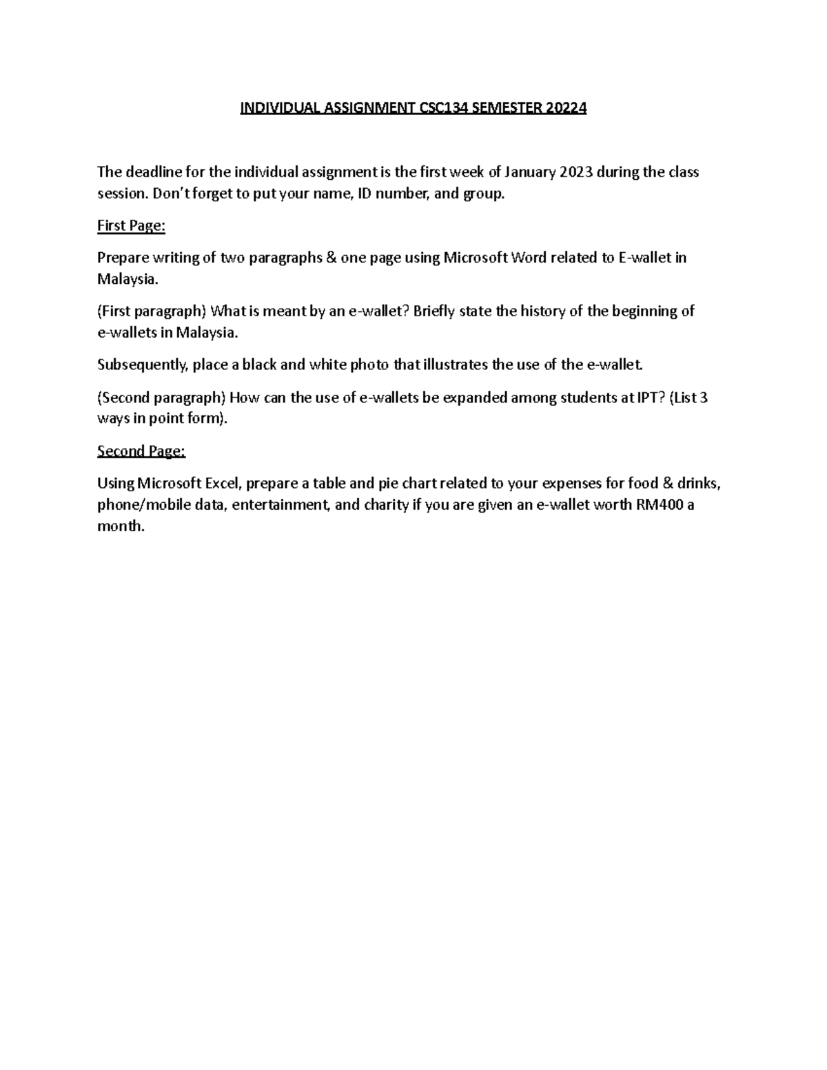 Individual Assignment Csc134 Semester 20224 Individual Assignment Csc134 Semester 20224 The Individual Assignment Csc134 Semester 20224 Individual Assignment Csc134 Semester 20224 The