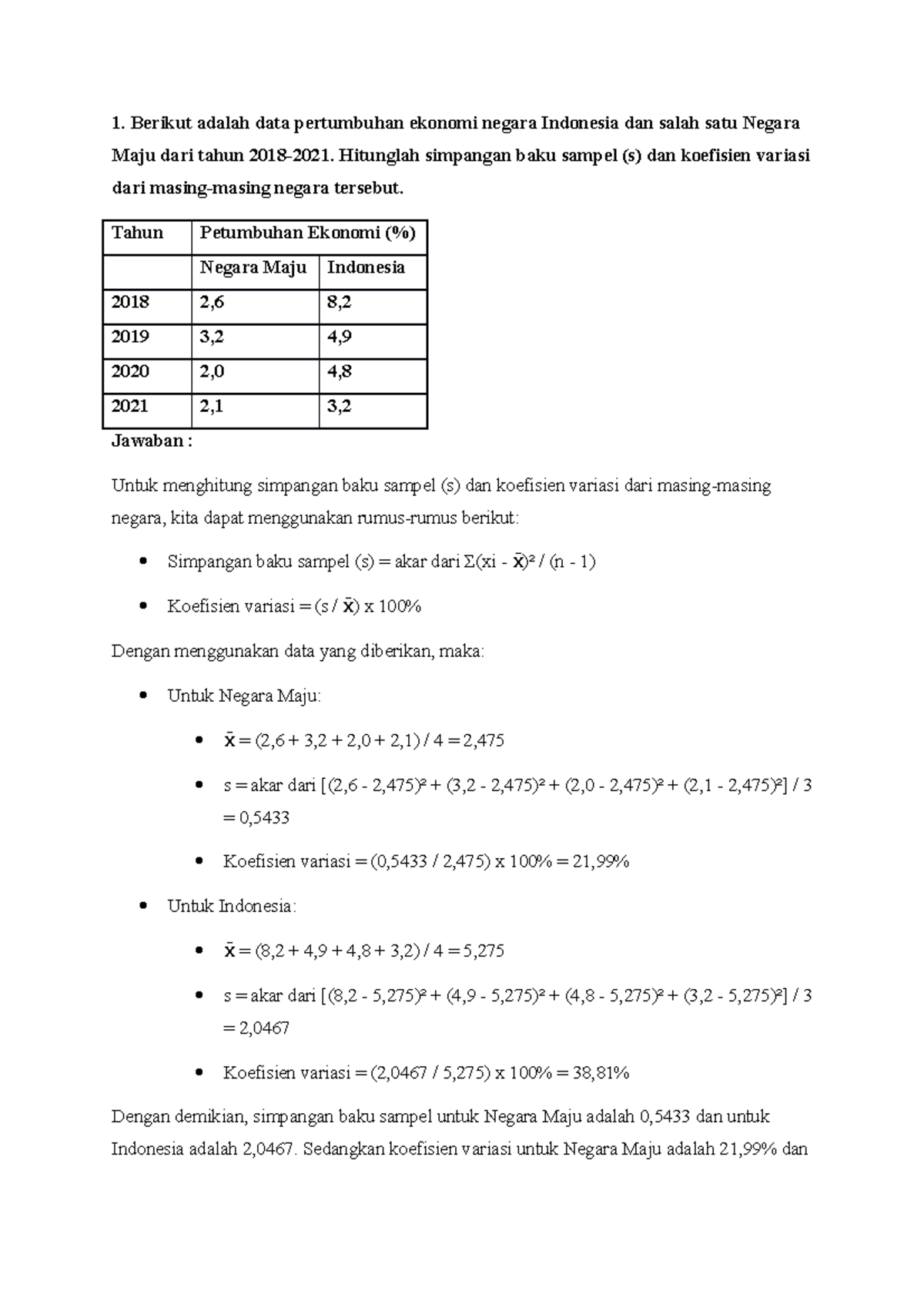 Elearning 2 - Statistika Ekonomi ESPA4123 - Berikut Adalah Data ...