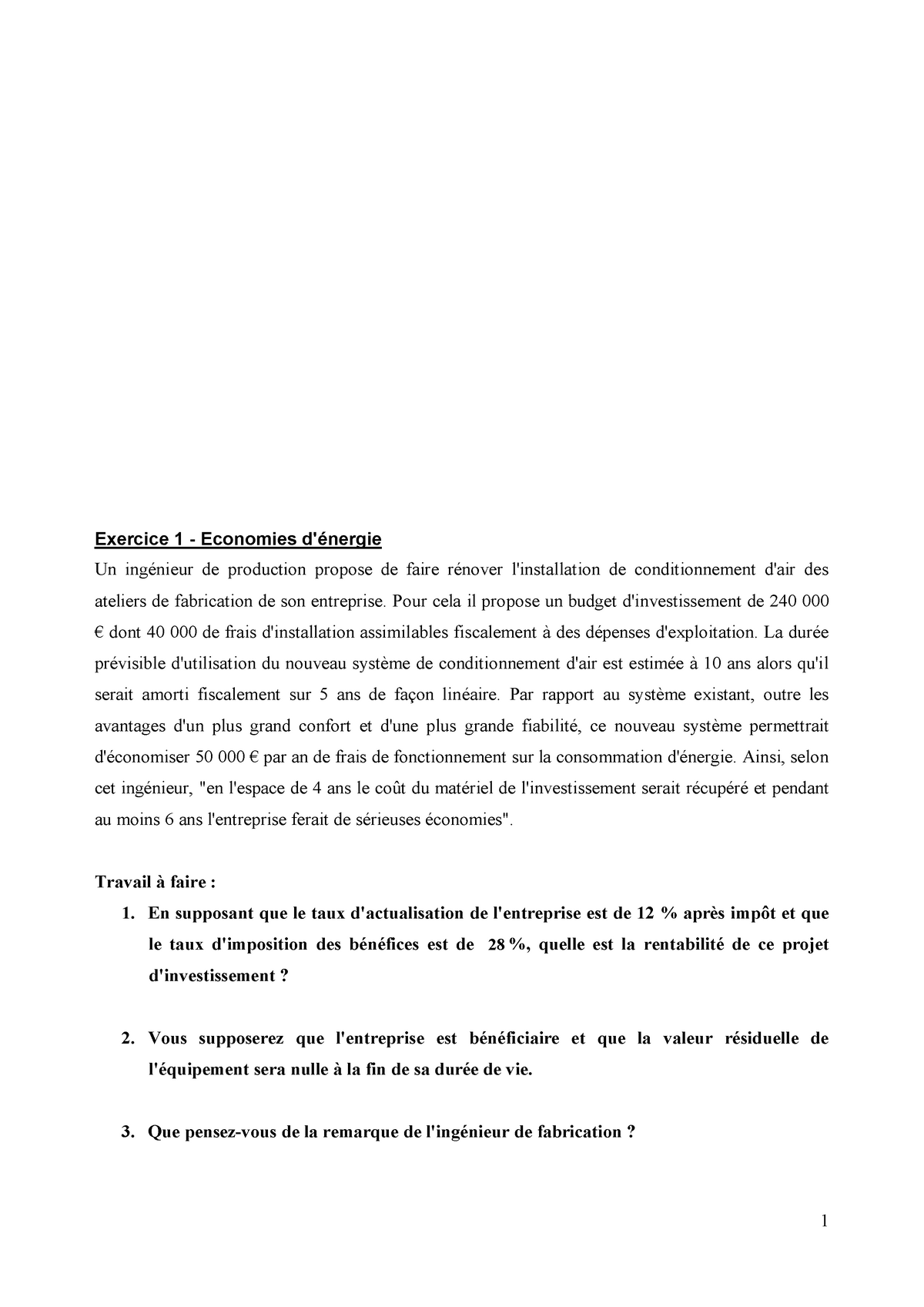 dissertation sur l'investissement 3eme