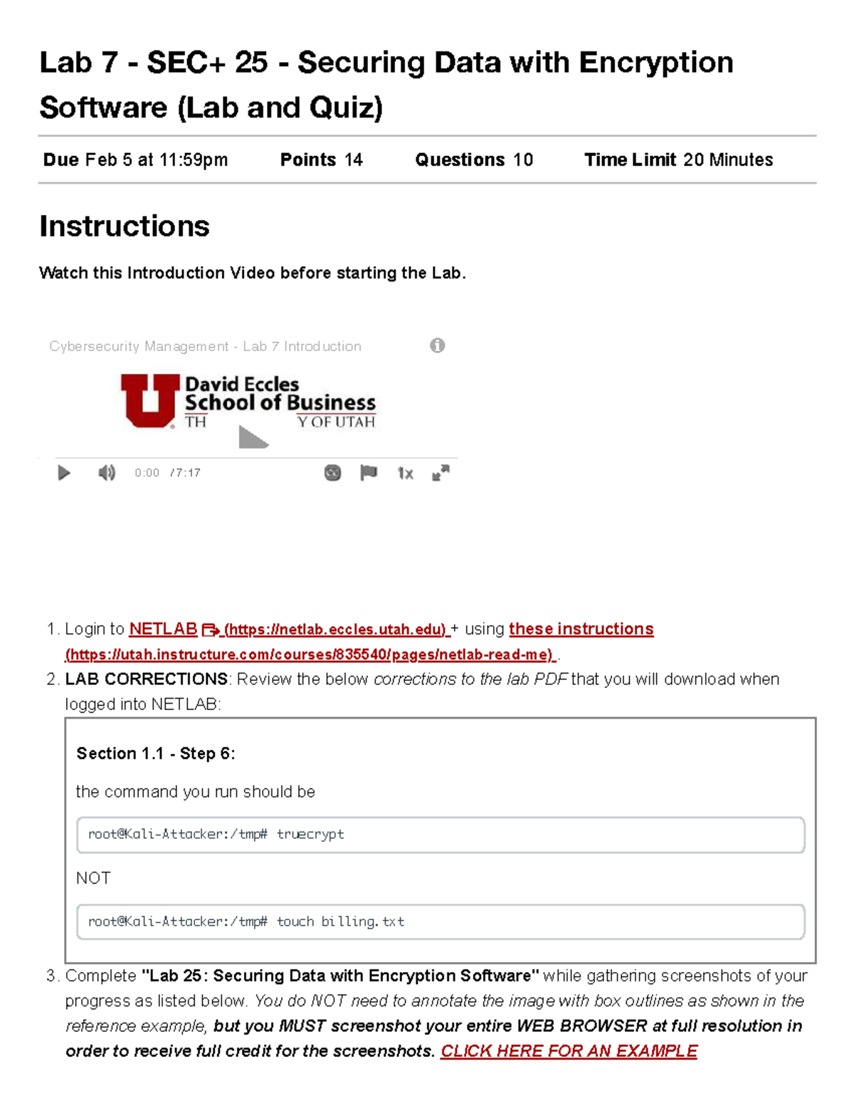 Lab 7 SEC+ 25 Securing Data with Encryption Software (Lab and Quiz