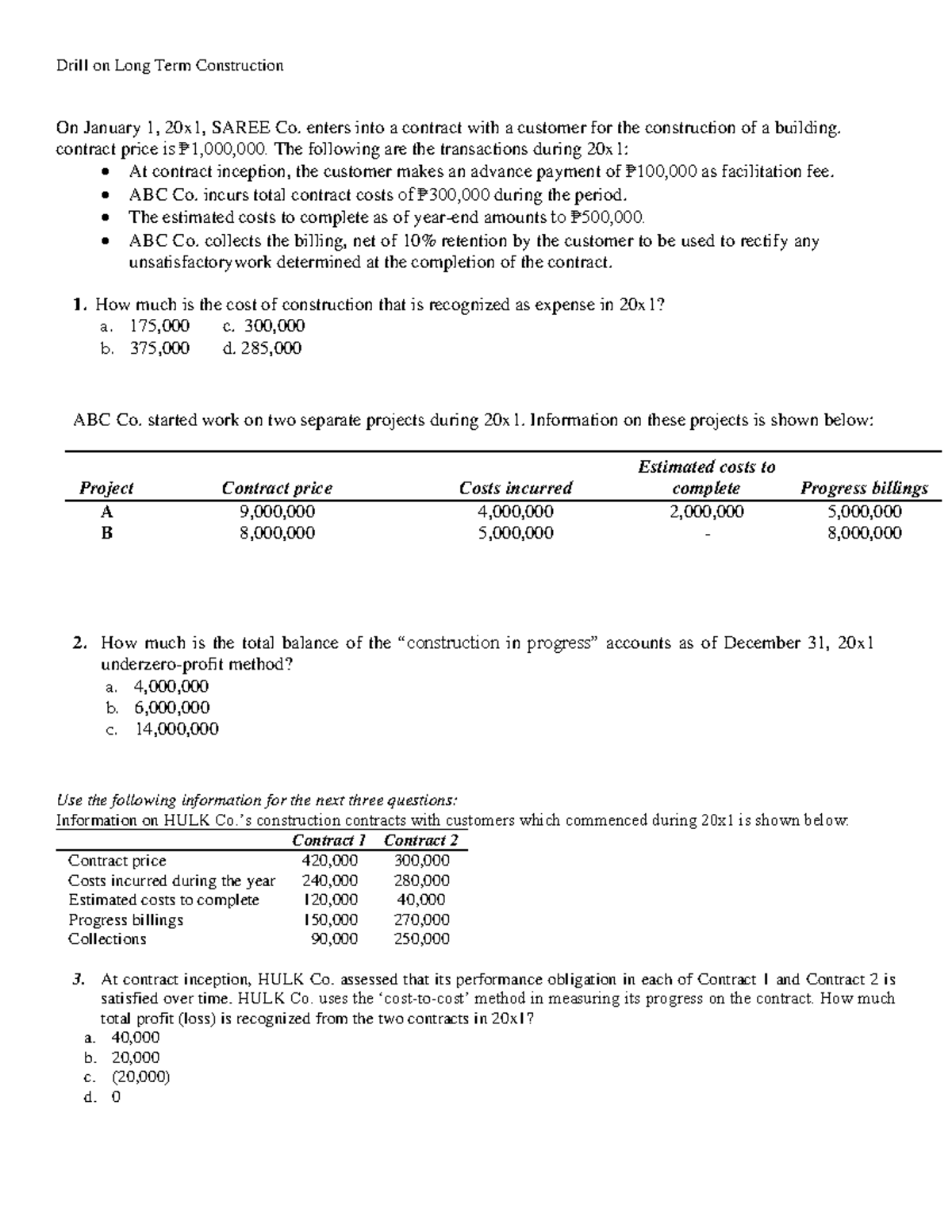 8 Long term construction contract - Drill on Long Term Construction On ...