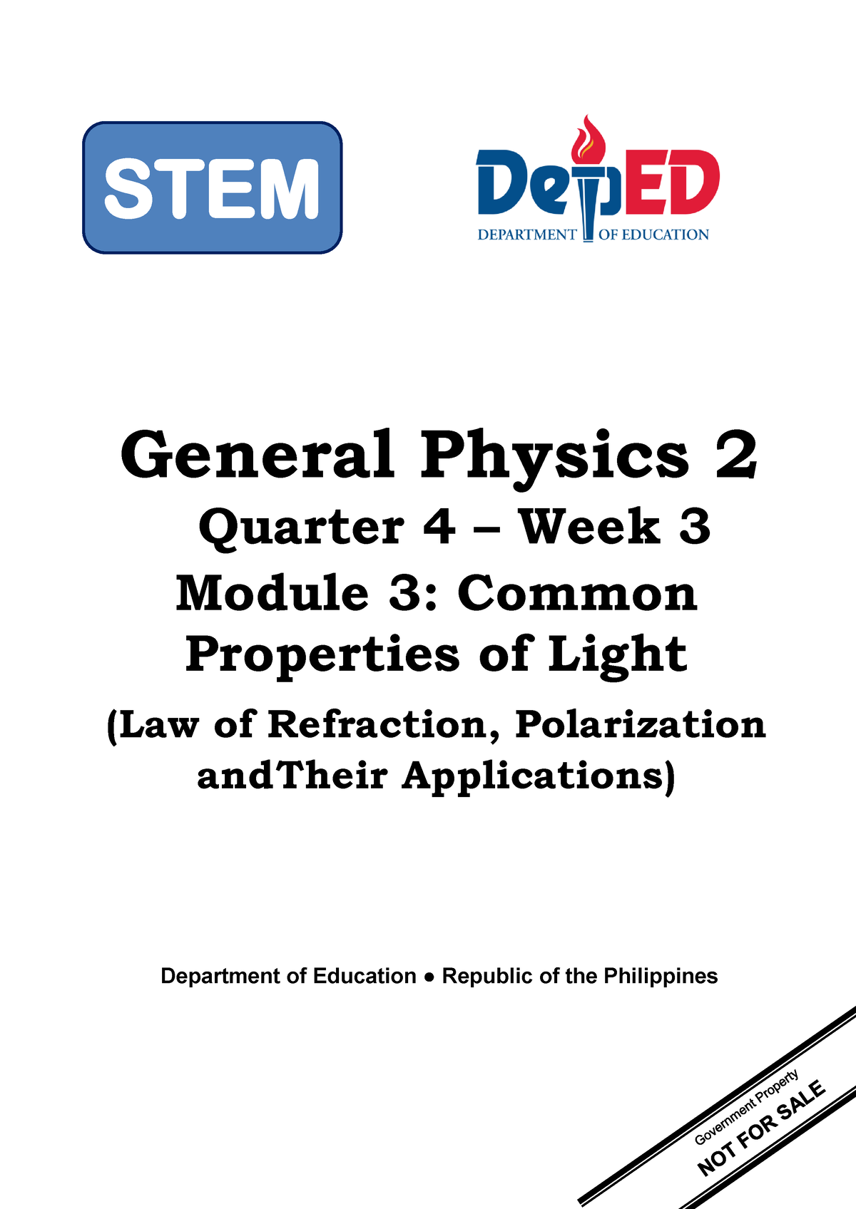 General- Physics-2 Q4 Week-3-converted - General Physics 2 Quarter 4 – Week 3 Module 3: Common ...