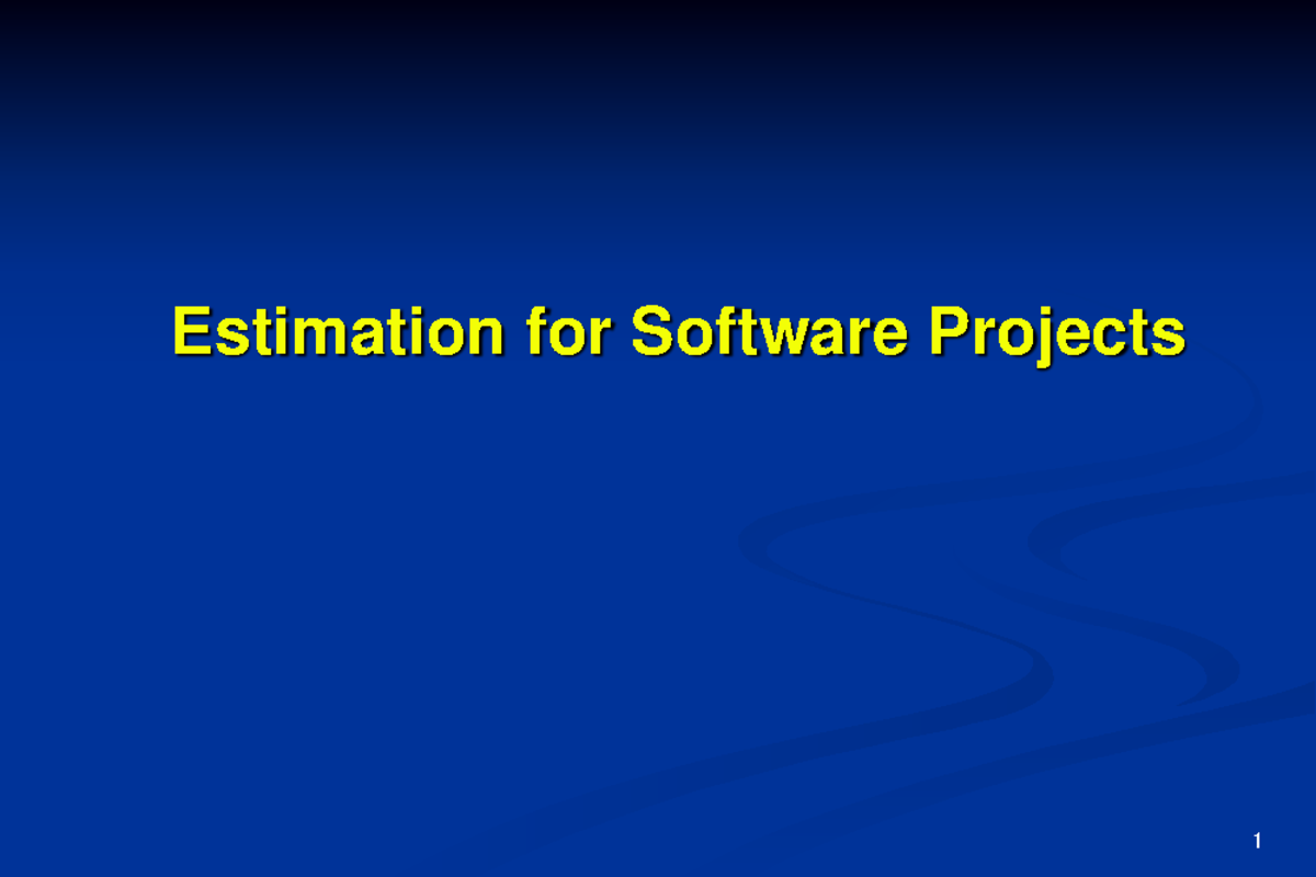 Software Metrics-1 - Estimation for Software Projects Software Project ...
