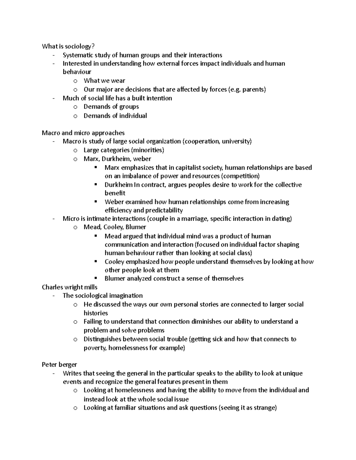 Sociol Lecture 1 Week 1 - What Is Sociology? - Systematic Study Of ...