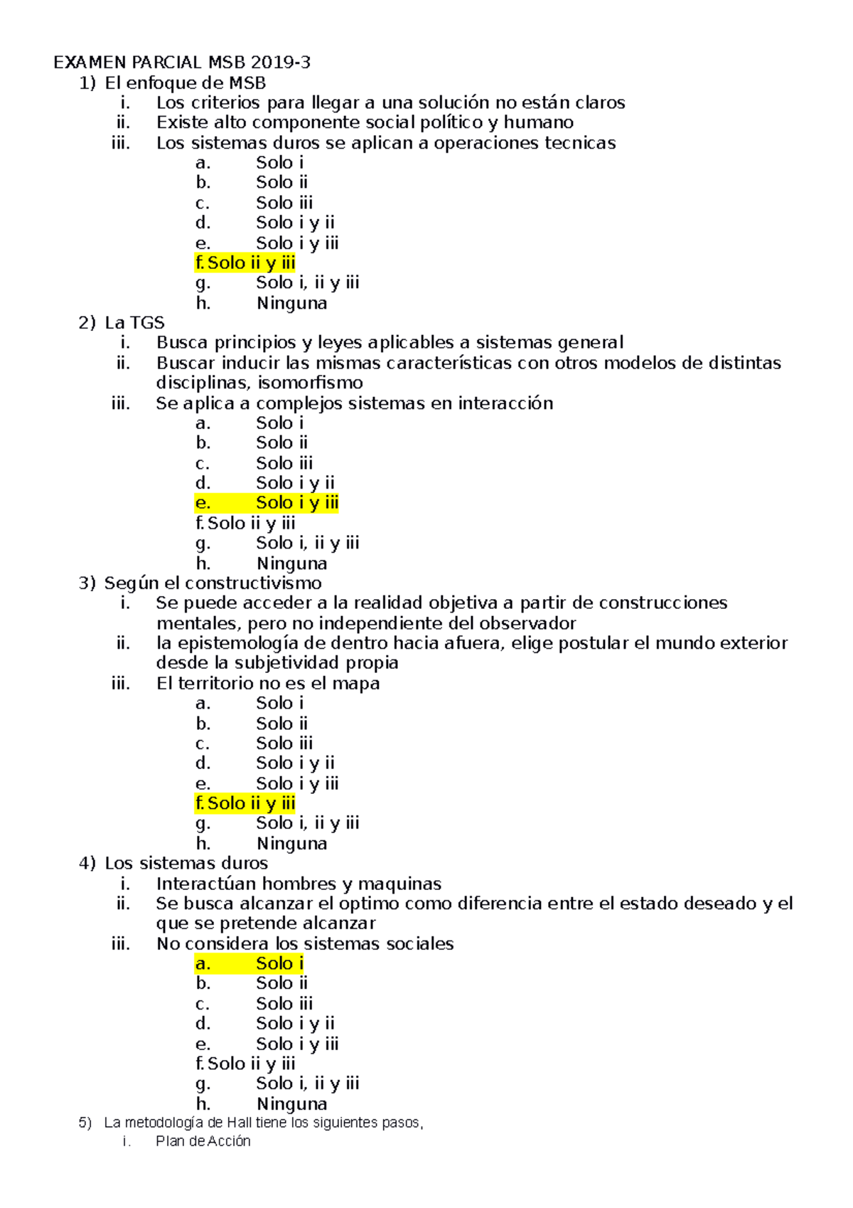 Examen Parcial MSB-2020b1 - EXAMEN PARCIAL MSB 2019- El Enfoque De MSB ...