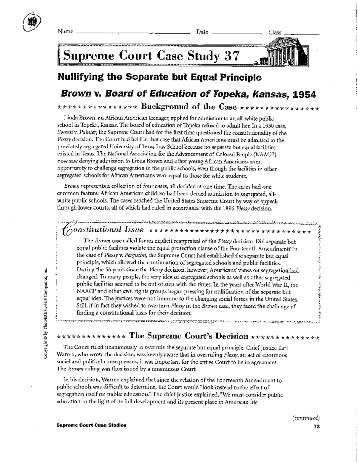 Brown Board Of Education Comprehension Questions By Teach brown-board-of-education-comprehension-questions-by-teach