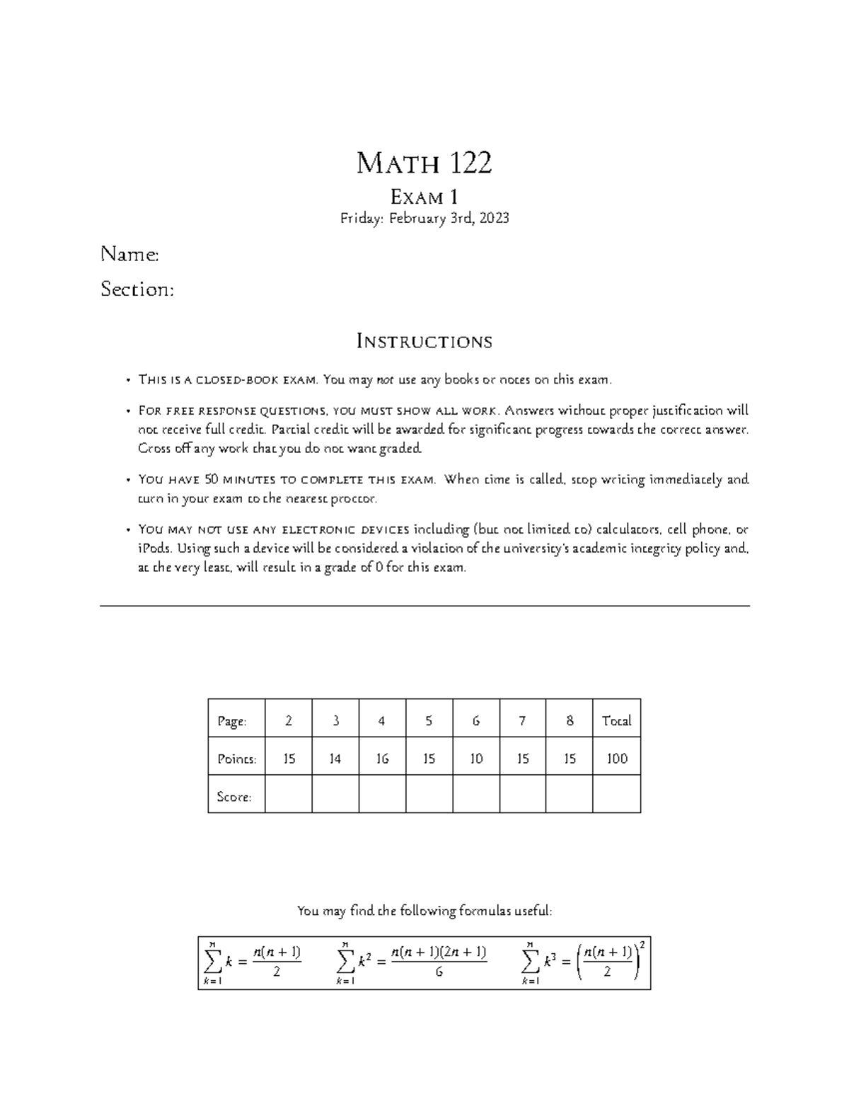 Math121 202225 Exam1 - Exam prep - MATH 200 - Studocu