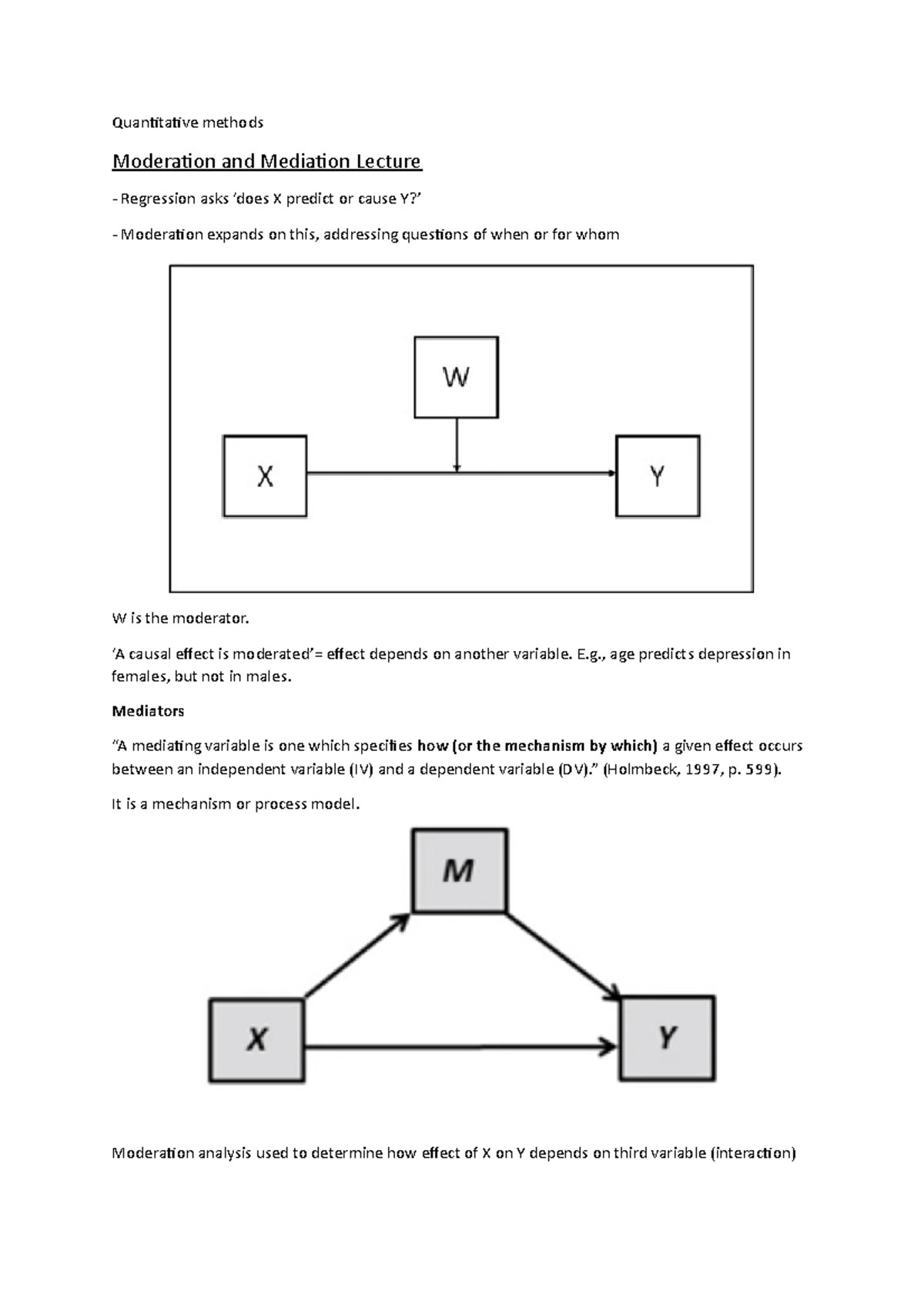 Moderation & Mediation - Quantitative methods Moderation and Mediation ...