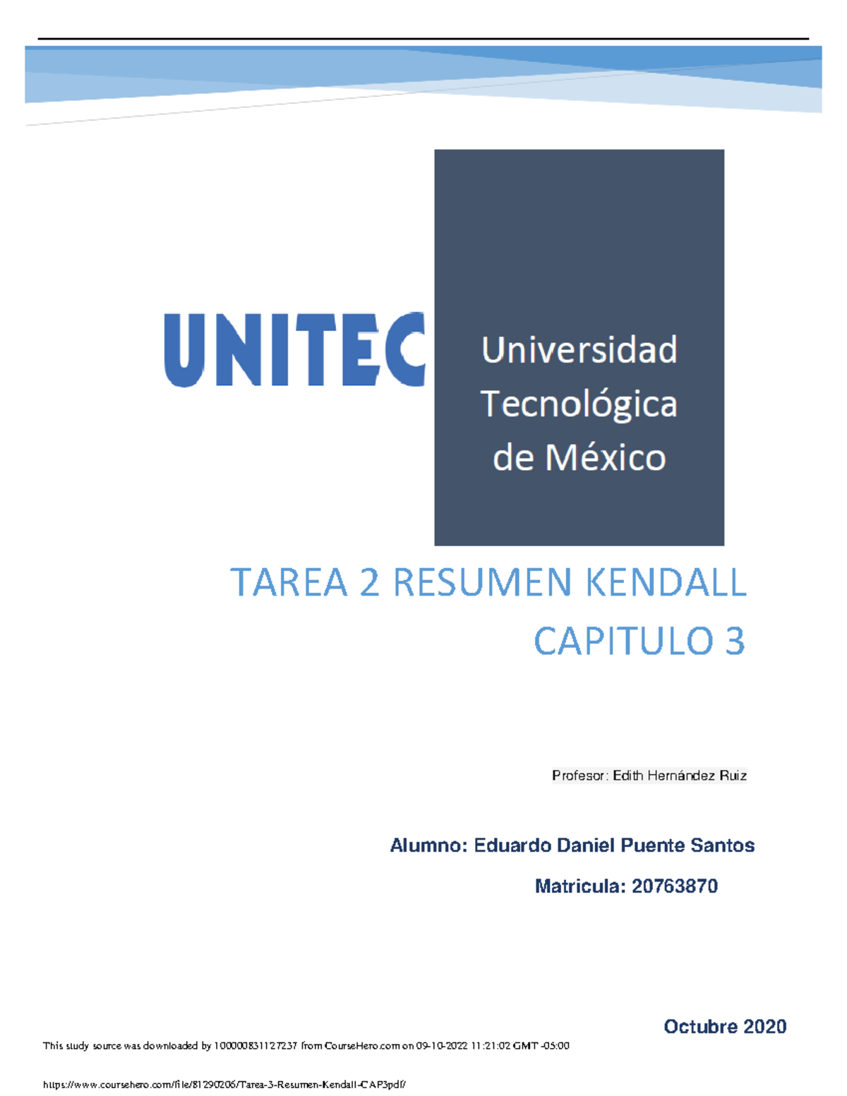 Tarea 3 Resumen Kendall CAP3 - TAREA 2 RESUMEN KENDALL CAPITULO 3 ...
