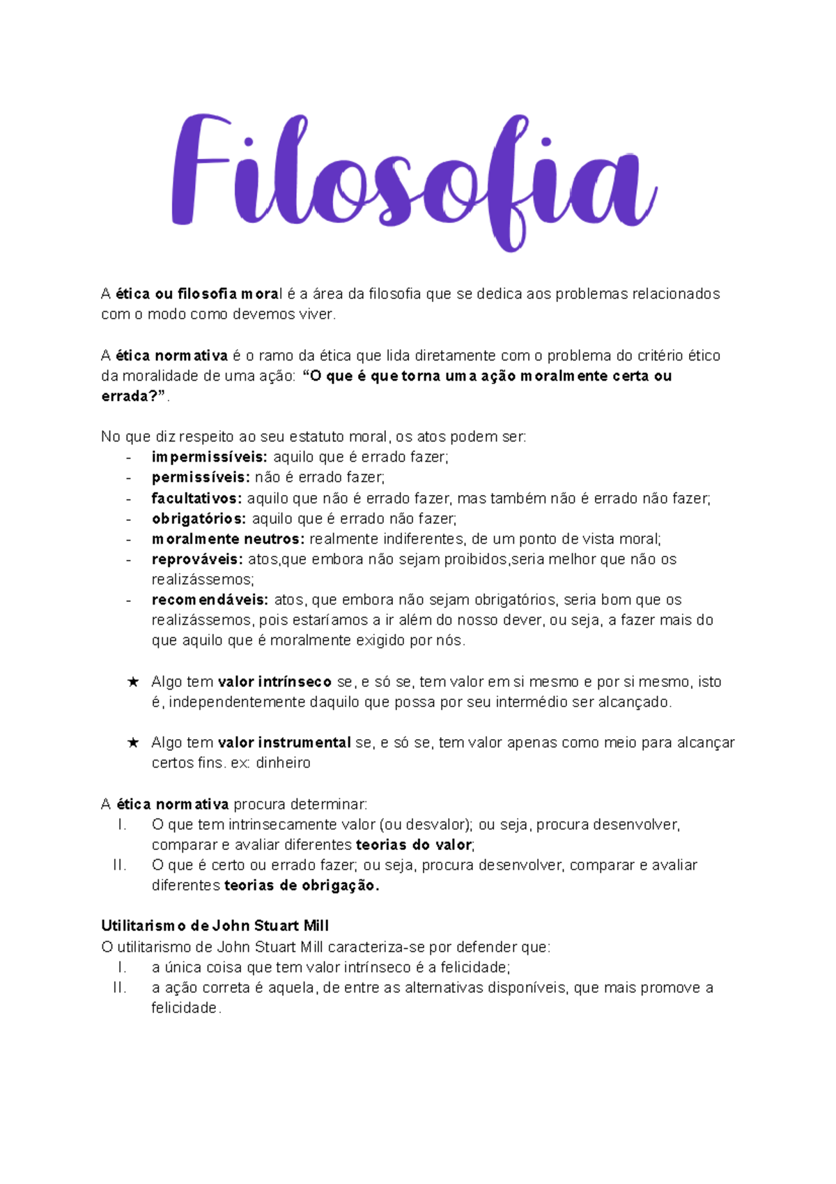Filosofia (7) - A ética ou filosofia moral é a área da filosofia que se ...