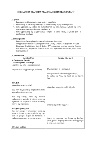 Detalyadong Banghay Aralin SA Filipino 3 - DETALYADONG BANGHAY ARALIN ...