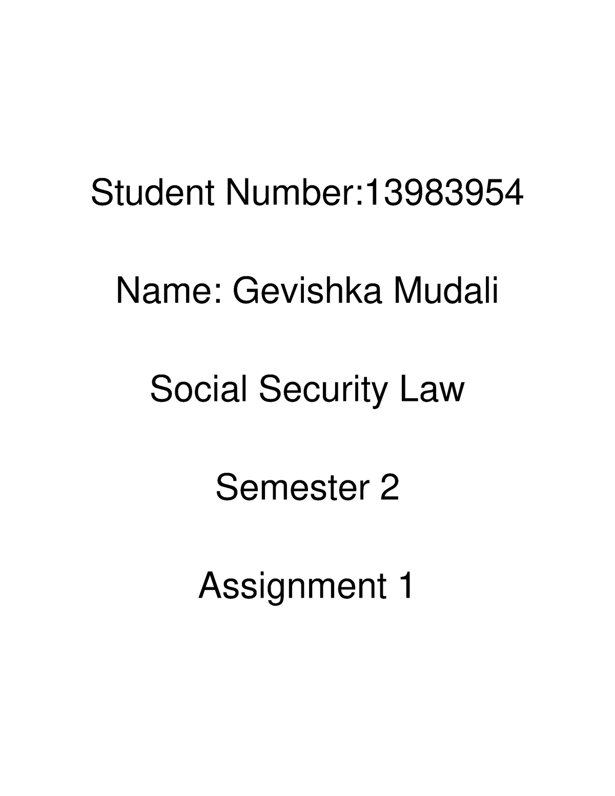 social security assignment