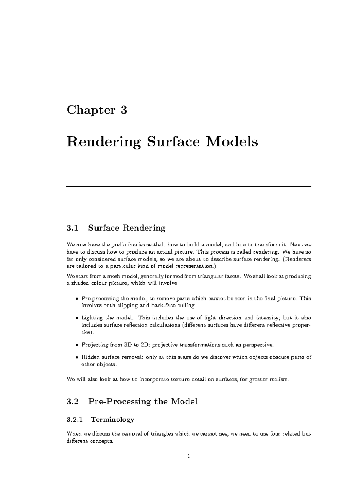 CM30075 2008-2009 Lecture Notes 3 - Rendering surface models - Chapter ...