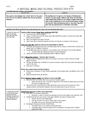 Copy Of Ch. 6 Amsco Reading Guide (2020-21) - Unit 3 Name: 6. THE ...