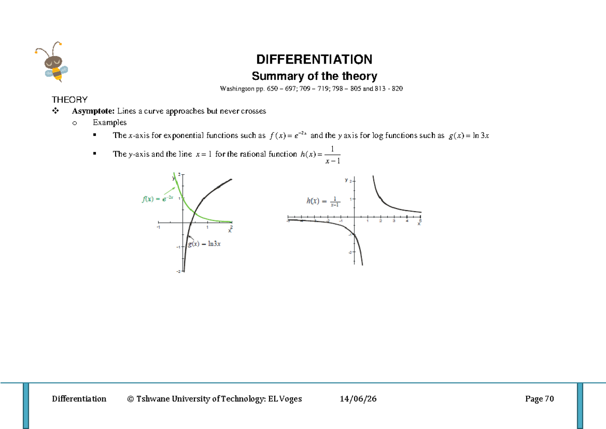 Theme 5 1 Notes Differentiation DIFFERENTIATION Summary Of The Theory Washington Pp 650 697 
