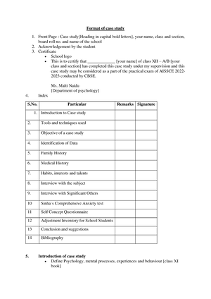 class 12 psychology case study project file