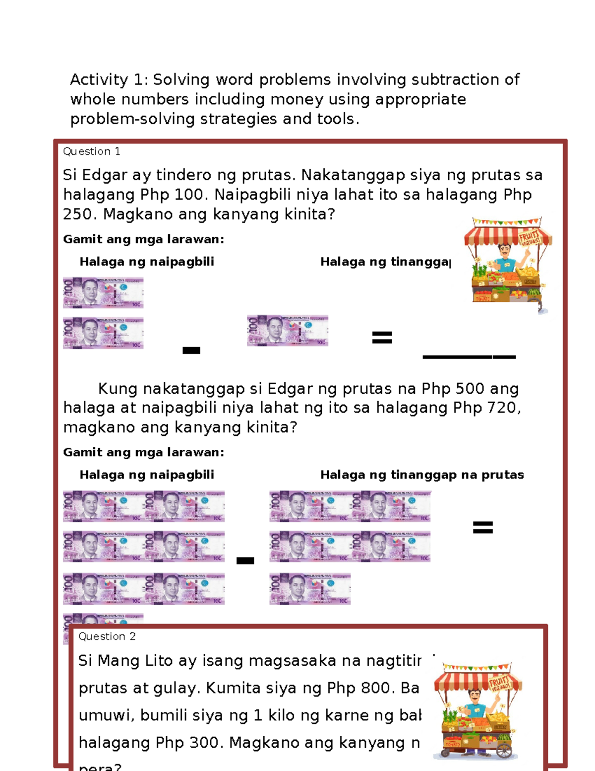 Tagalog Grade 2-C10 Marilyn S. Raciles - Activity 1: Solving word ...