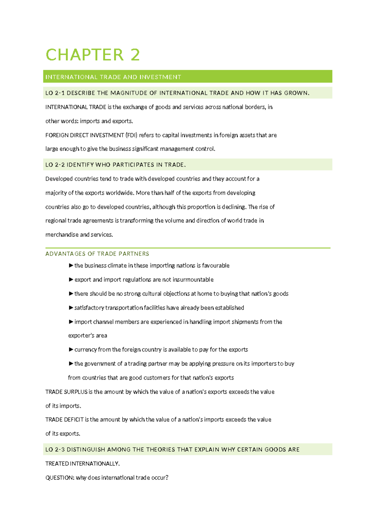 Chapter 2 - Summary International business management - CHAPTER 2 ...