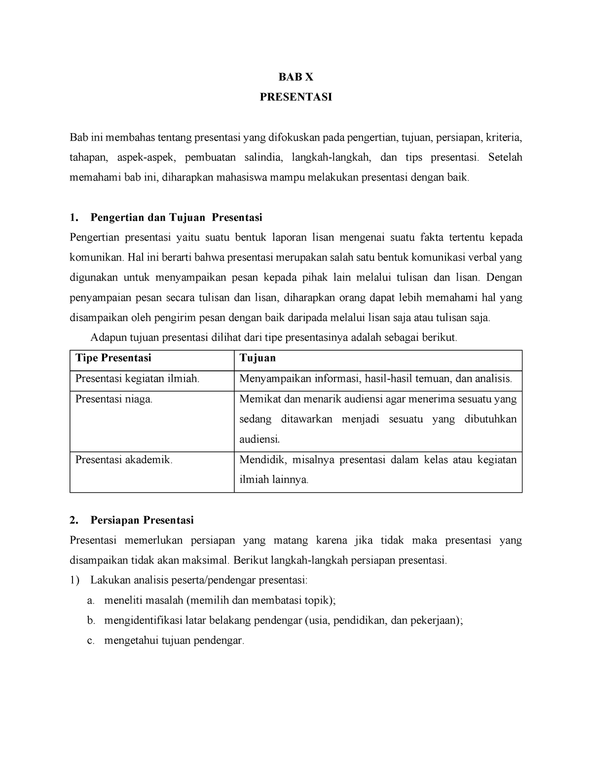 Materi PB 10 Presentasi - BAB X PRESENTASI Bab Ini Membahas Tentang Presentasi Yang Difokuskan ...