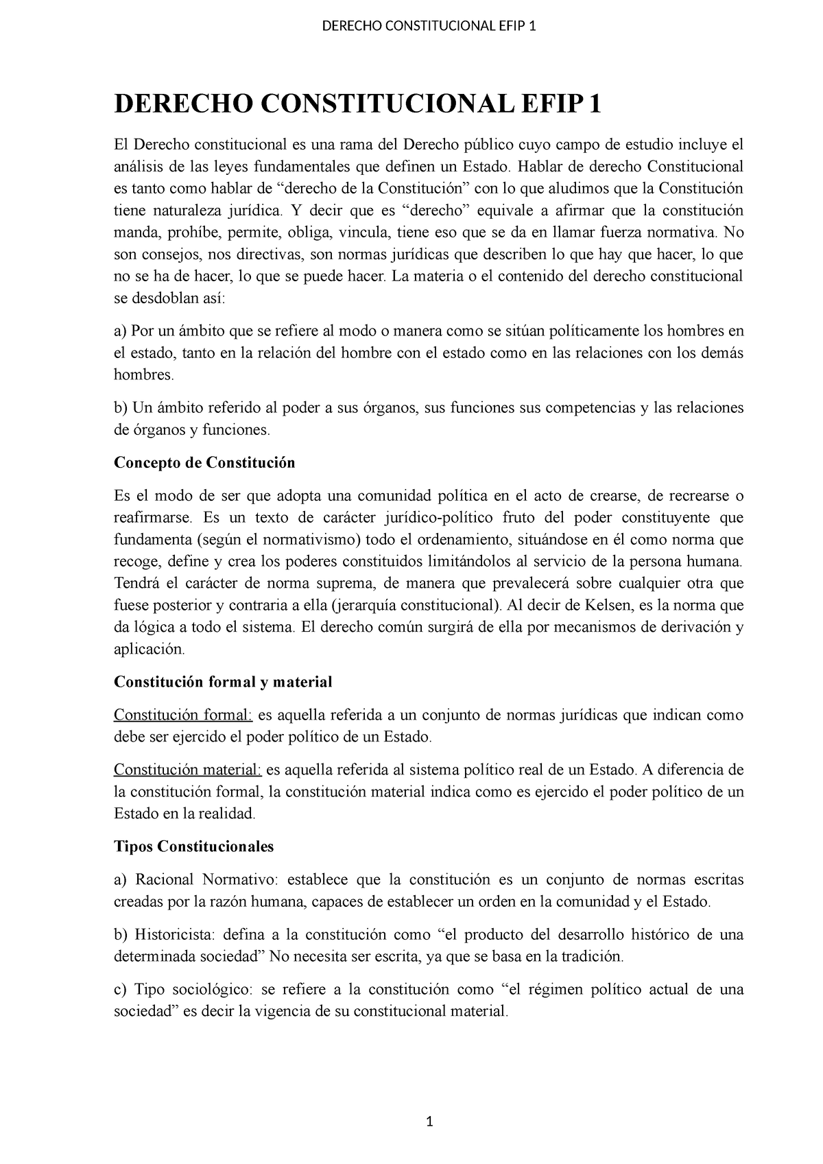 EFIP 1 Constitucional - DERECHO CONSTITUCIONAL EFIP 1 El Derecho ...