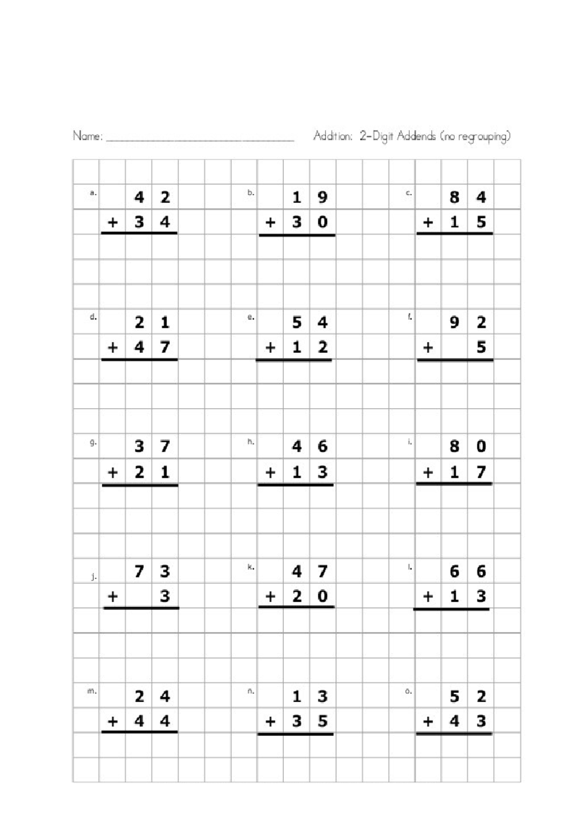 Mathematics Exercise (Addition) - bahasa melayu - Name: Addition: 2 ...