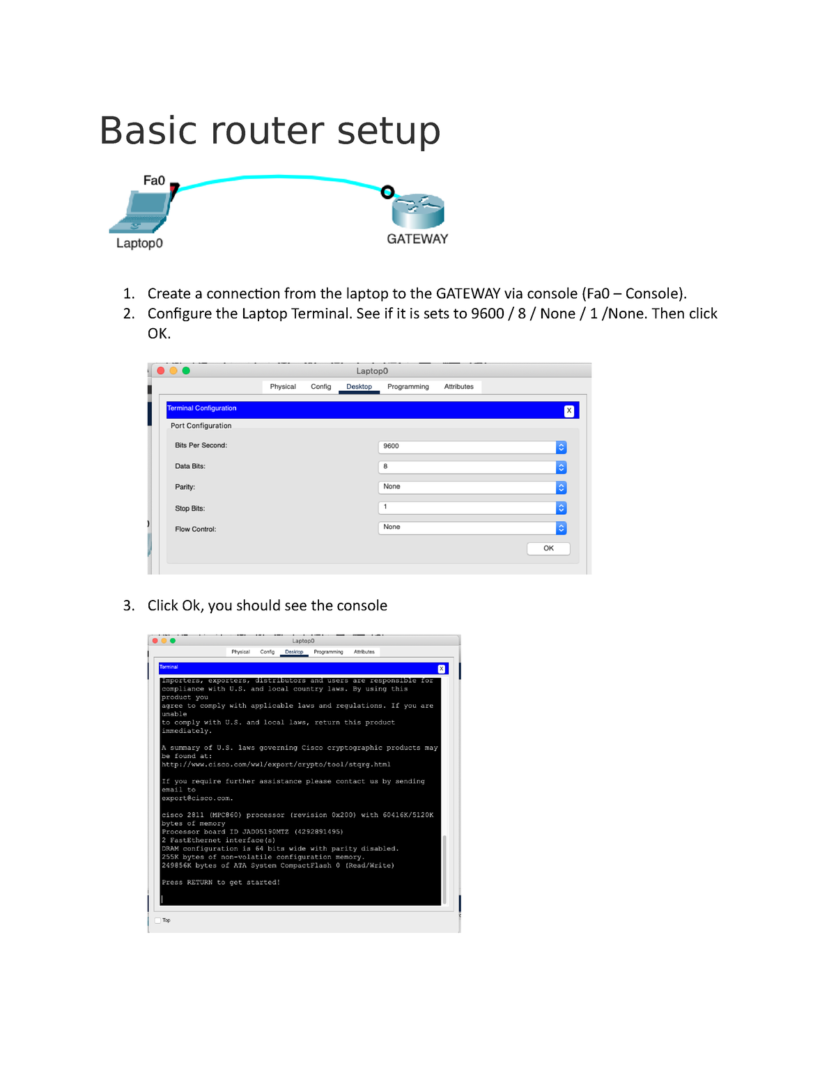 Basic Router Set Up Activity - Basic Router Setup Create A Connection ...