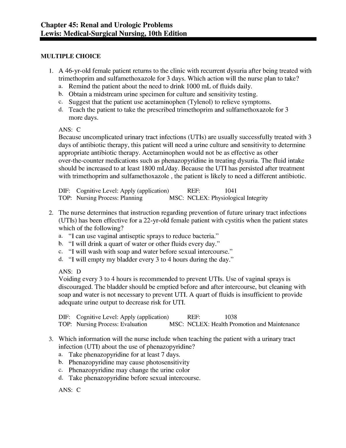 45 - Chapter 15 Cancer question and answer analysis included - Chapter ...