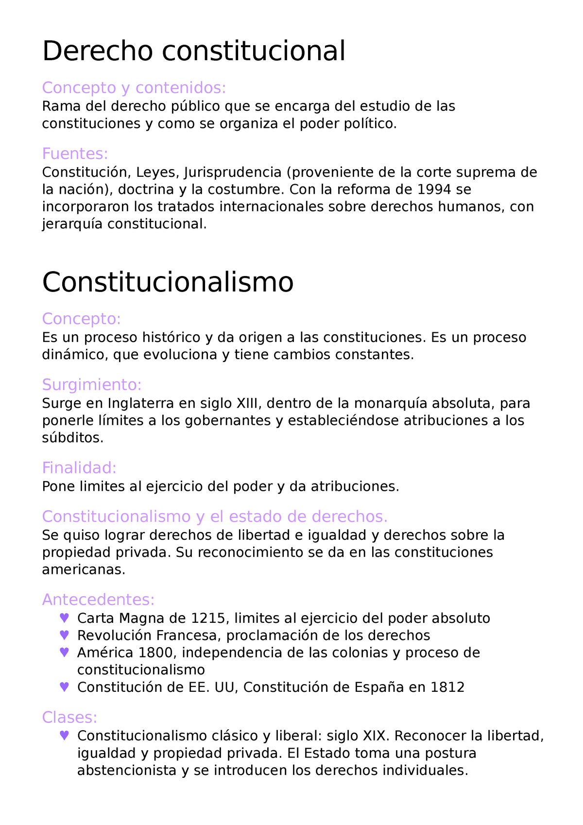 Derecho Constitucional Primer Parcial - Derecho Constitucional Concepto ...