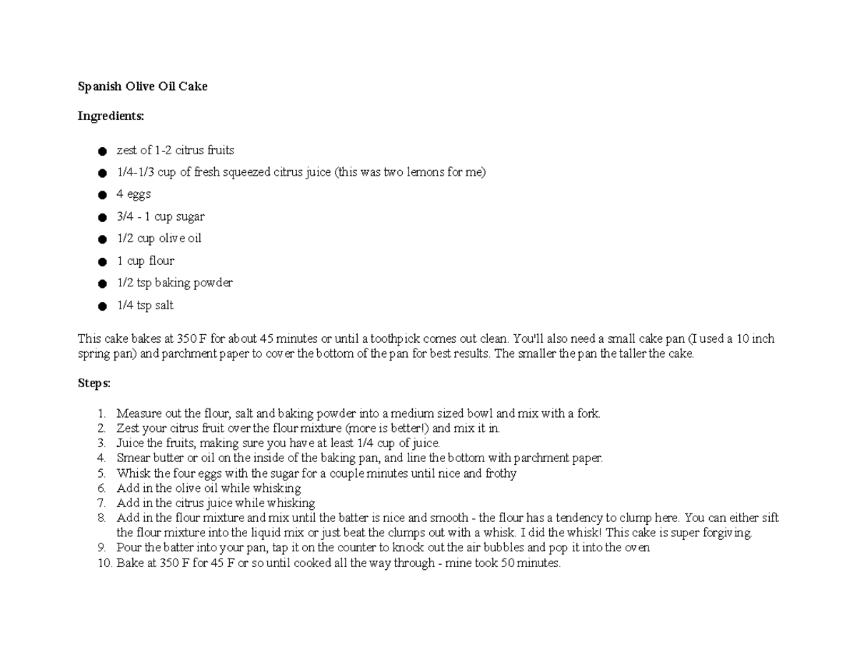 Spanish Olive Oil Cake cajun creole Spanish Olive Oil Cake